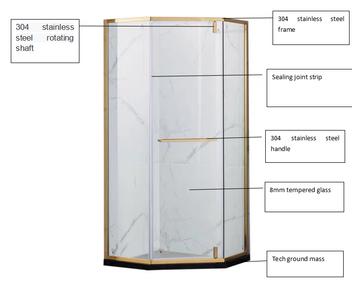 Simple Bathroom Shower Enclosure Glass Shower Cabin Door Shower Rooms